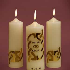 Wedding Candles (Ivory Candles & Golden Design)