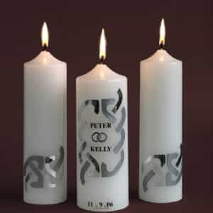 Wedding Candles (White Candles & Silver design)